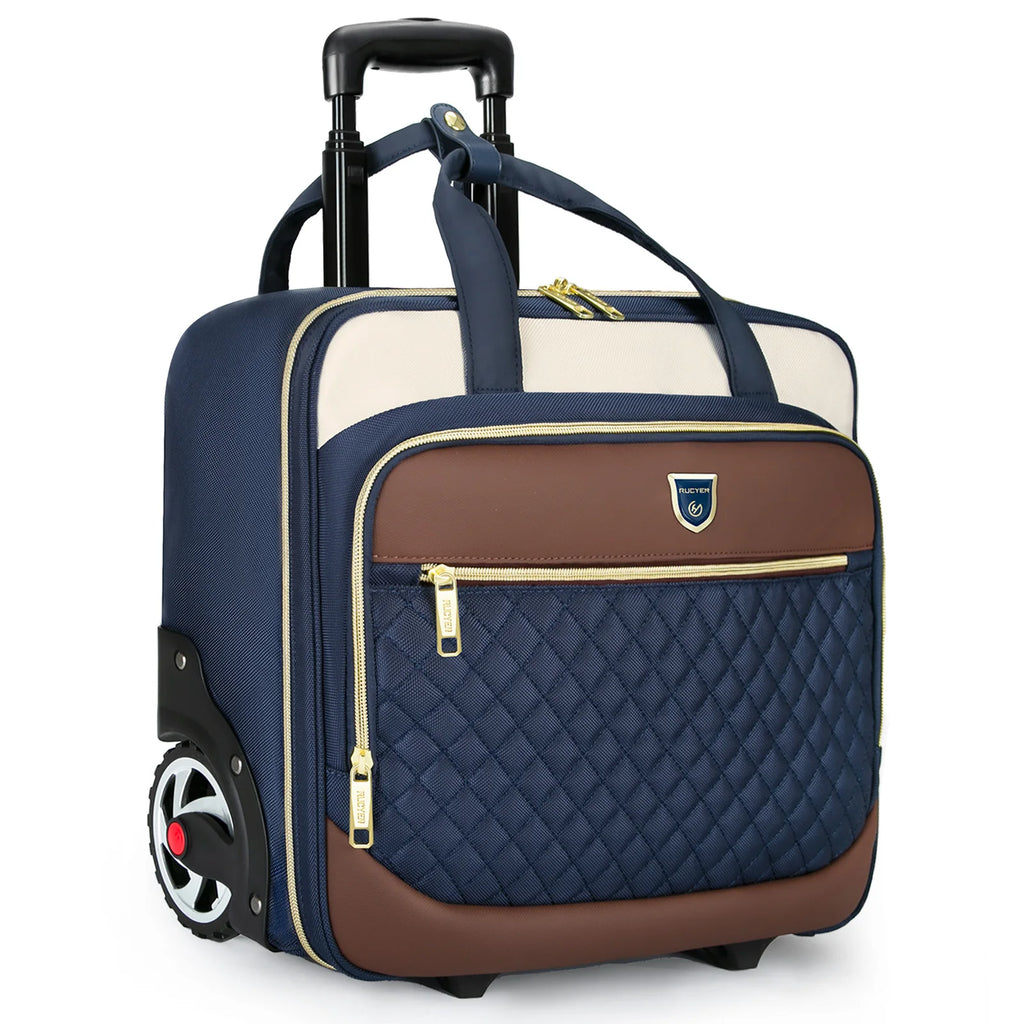 RUCYEN Rolling Laptop Bag Rolling Briefcase for Men & Women,Laptop Briefcase on Wheels Carry On Bag for Business Travel 18 Inch