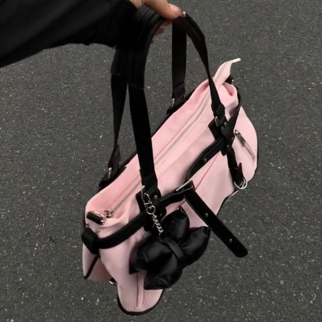 Korean Cute Harajuku Style Y2k Large Capacity Handbag Shoulder Bags Nylon Waterproof Cloth Commuter Storage Bags Women's Bag