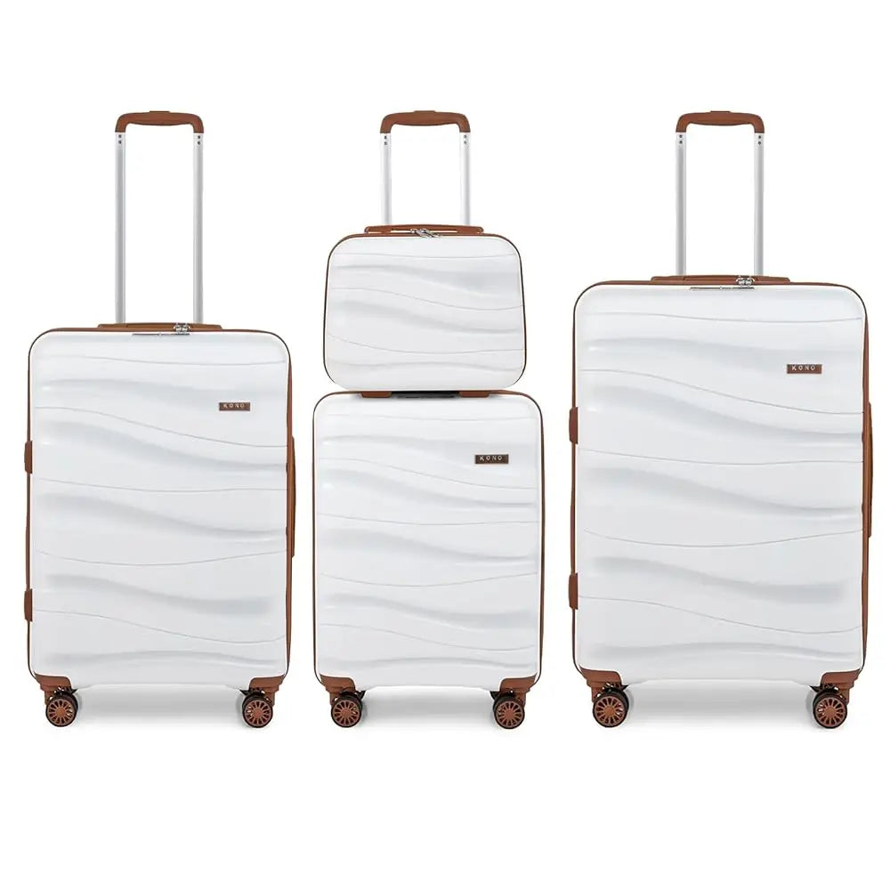 Luggage 4-Piece Lightweight Polypropylene Hard Shell Suitcase Set with TSA Locks & Spinner Wheels - 14"/20"/24"/28"