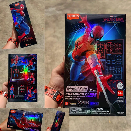 In Stock Blokees Spider-Man Champion Class Brand New Day spiderman Model Kit Spider Man Action Figure Collectible Gift Toys