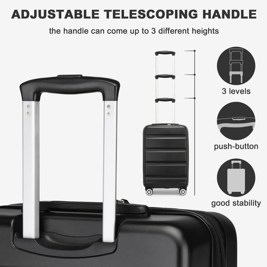 3-Piece Hard Shell Luggage Set - TSA Lock, Lightweight ABS Spinner Suitcases (20/24/28 Inch) for Travel