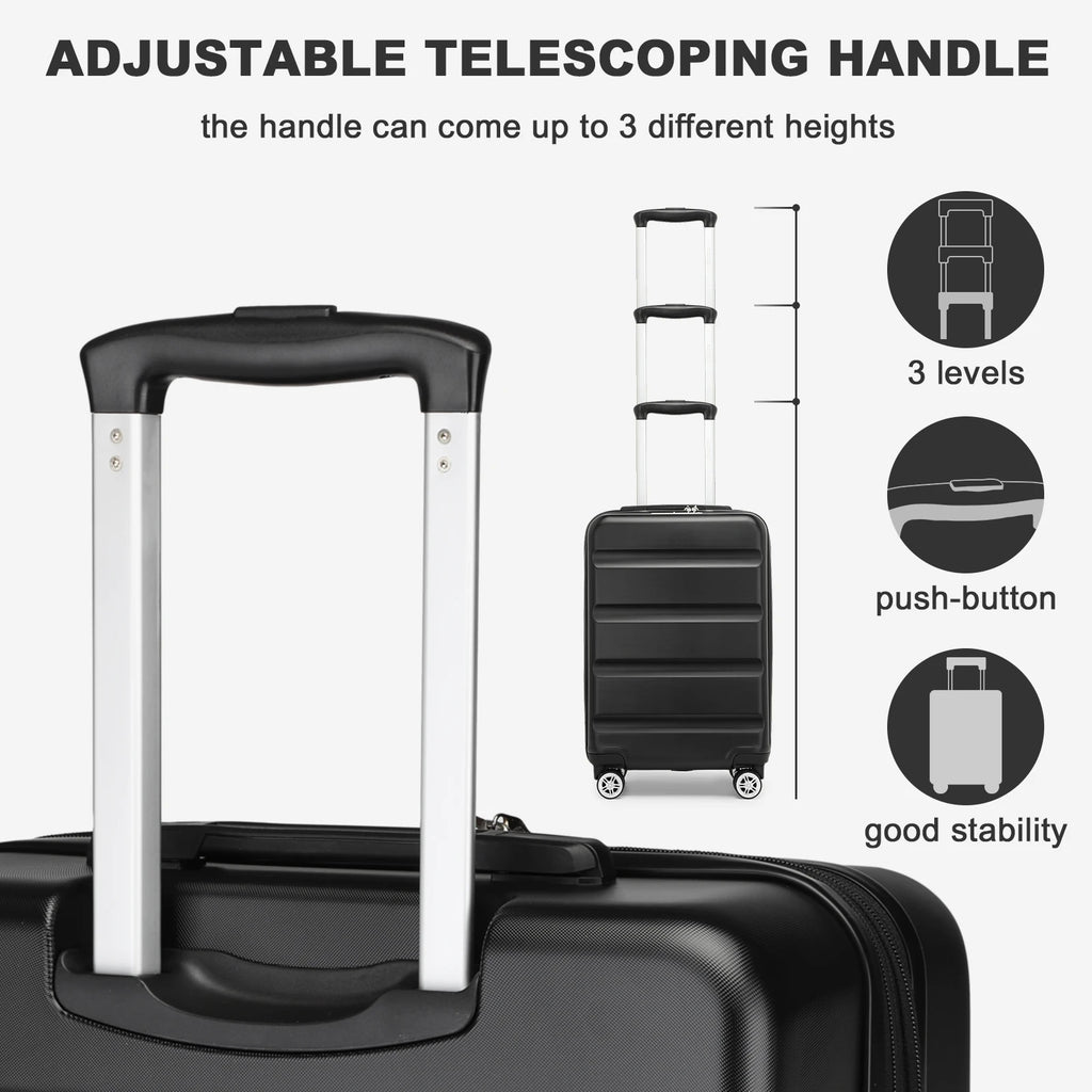 3-Piece Hard Shell Luggage Set - TSA Lock, Lightweight ABS Spinner Suitcases (20/24/28 Inch) for Travel