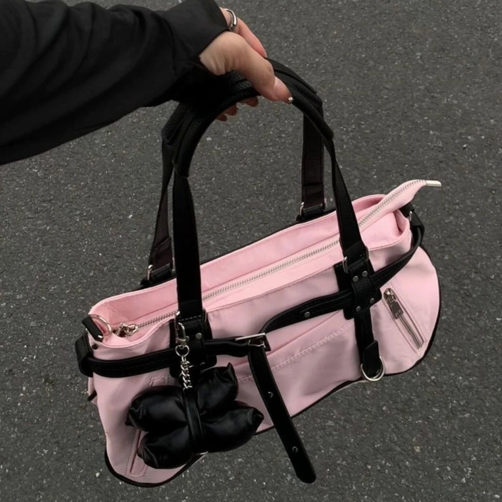 Korean Cute Harajuku Style Y2k Large Capacity Handbag Shoulder Bags Nylon Waterproof Cloth Commuter Storage Bags Women's Bag