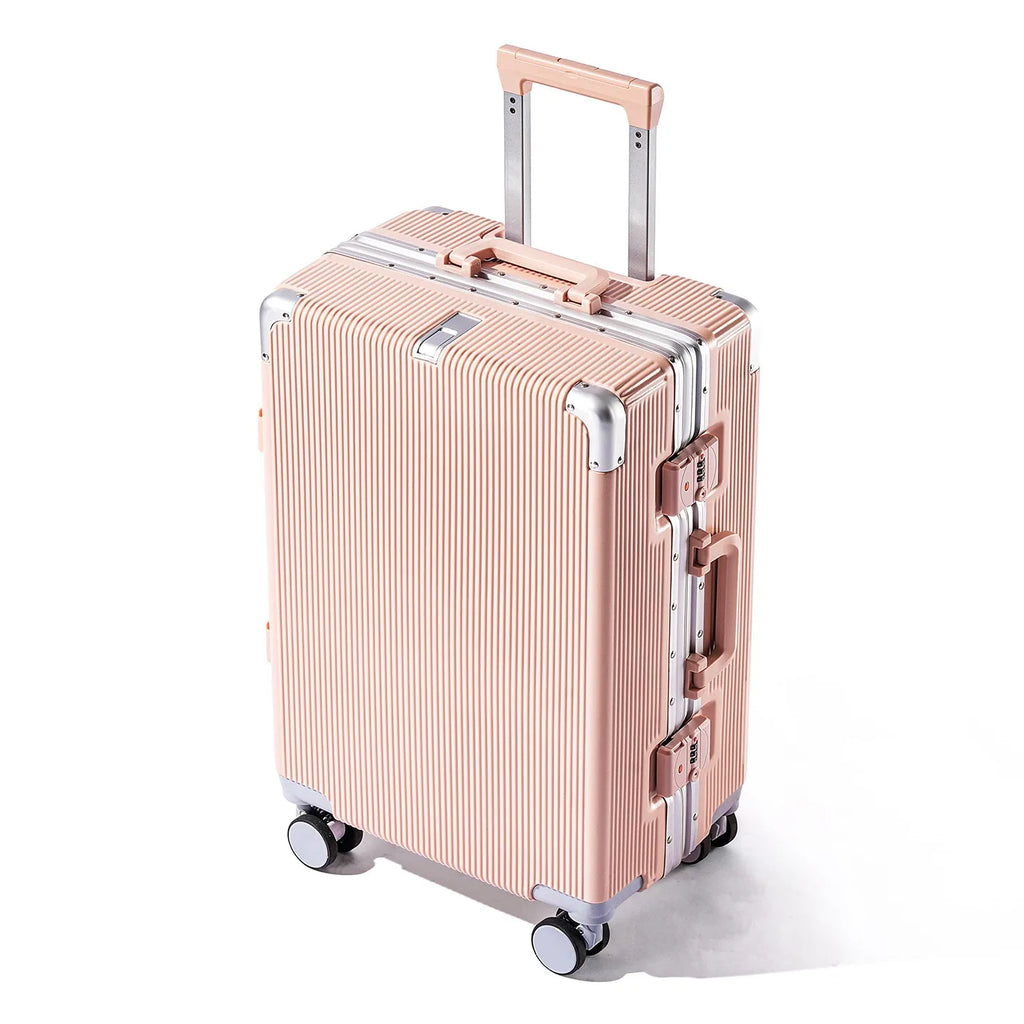 16"/20"/22"/24"/26"/28" Large Capacity Suitcase Fashoin Rolling Luggage Travel Aluminum Frame Case with Wheel Alloy Trolley Bags