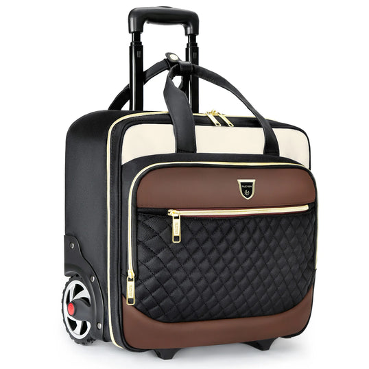 RUCYEN Rolling Laptop Bag Rolling Briefcase for Men & Women,Laptop Briefcase on Wheels Carry On Bag for Business Travel 18 Inch
