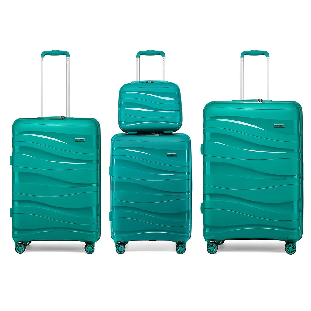 Luggage 4-Piece Lightweight Polypropylene Hard Shell Suitcase Set with TSA Locks & Spinner Wheels - 14"/20"/24"/28"