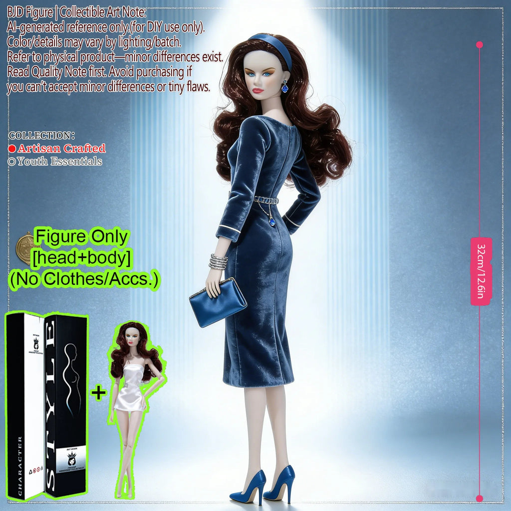 12 Inch 1/6 BJD MJD 12 Joint Supermodel Posable Fashion Figure Smooth Skin Texture Collectible No Clothes