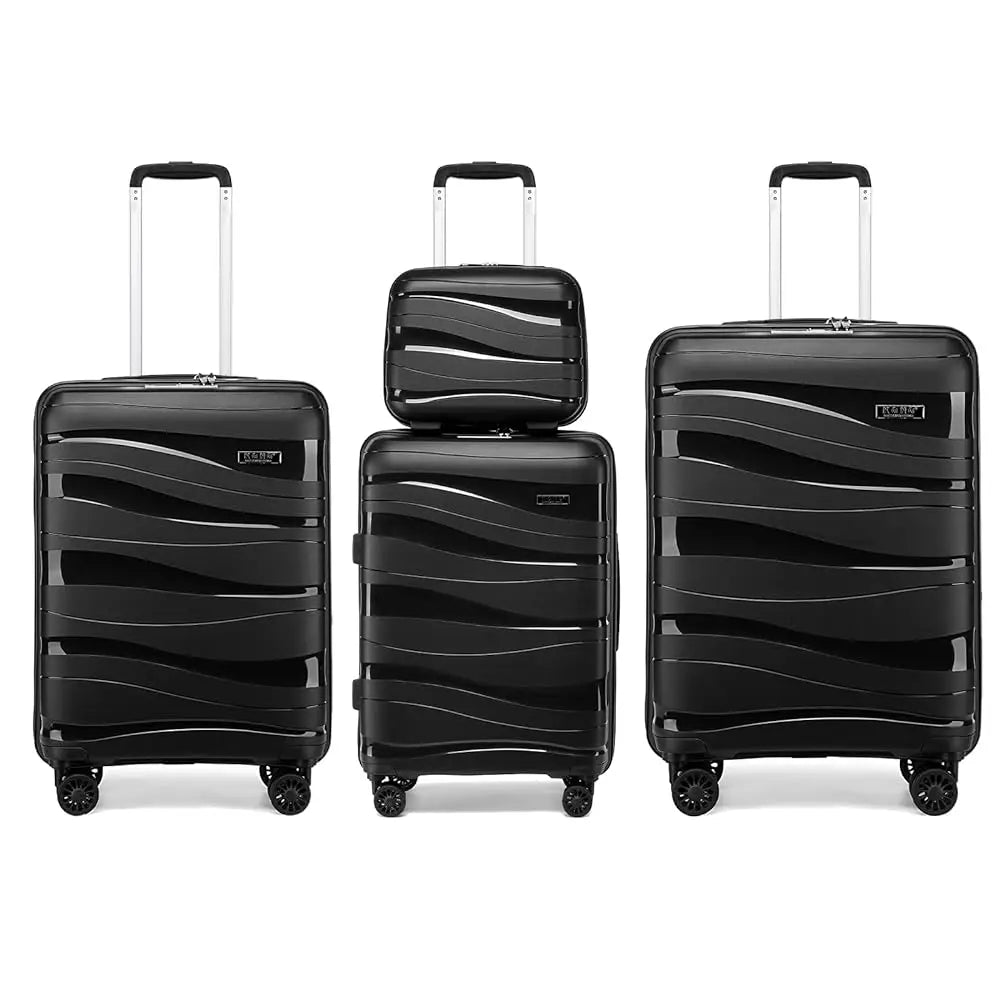Luggage 4-Piece Lightweight Polypropylene Hard Shell Suitcase Set with TSA Locks & Spinner Wheels - 14"/20"/24"/28"