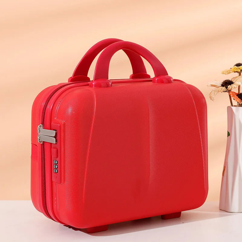 Portable Hand Suitcase With Password Lock Makeup Storage Bag Boarding Luggage Organizer Case Travel Cosmetic Box Festival Gift