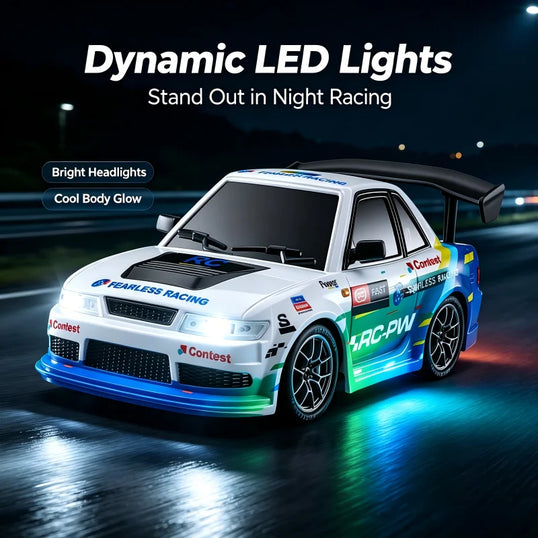 2026 New 4WD RC Car 1:24 Scale Four-wheel Drive Drift With Two Speed Settings 20 km/h LED Light Children Toys Rechargeable SG204