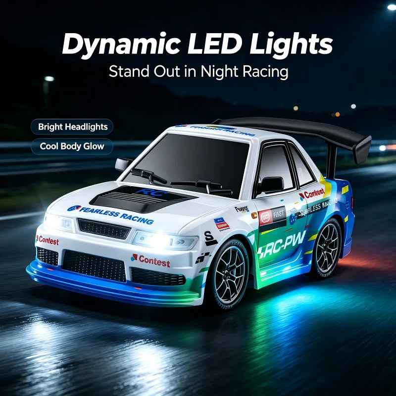 2026 New 4WD RC Car 1:24 Scale Four-wheel Drive Drift With Two Speed Settings 20 km/h LED Light Children Toys Rechargeable SG204