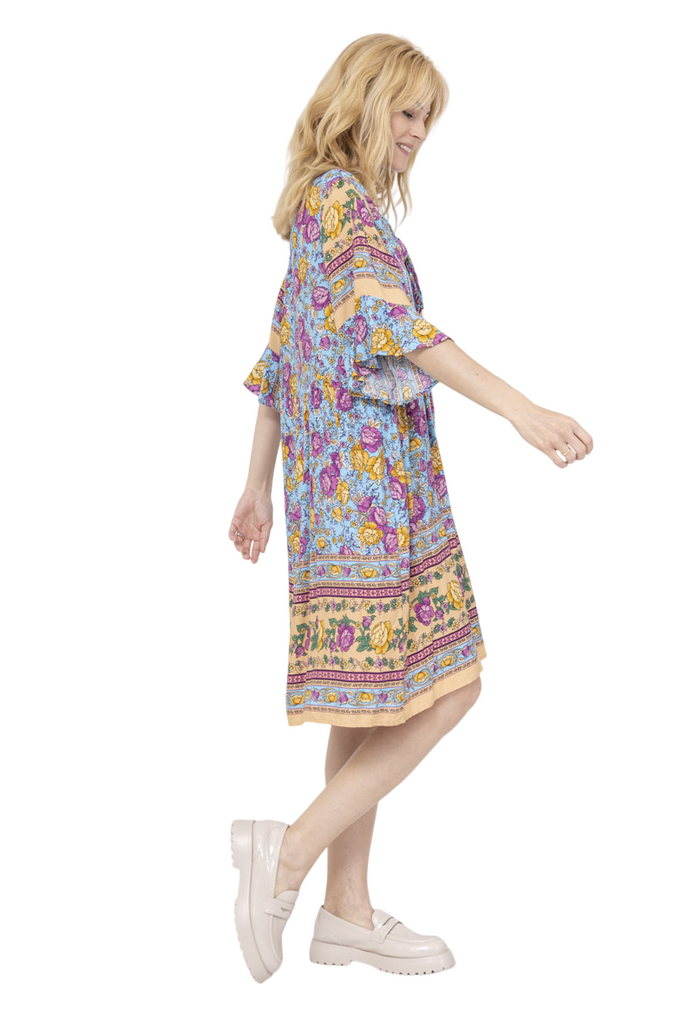 LADIES V-CUT TUNIC TOP PLUS SIZE LOOSE LADIES DRESS SWING BAGGY 3/4 SLEEVE TOP image 6