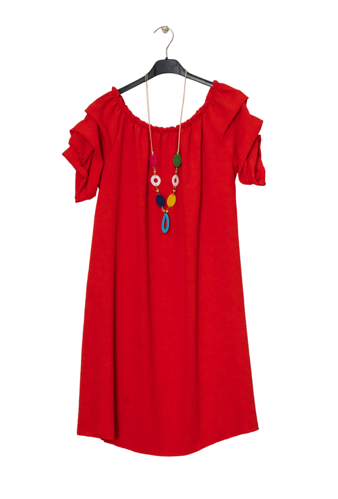 Ladies Dress Tunic Summer Top Necklace T Shirt Holiday Mid Length Top Dress image 11