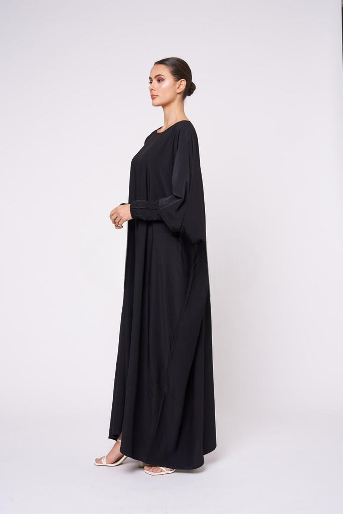 Ladies Abaya Elastic Sleeve Smoke Long Sleeves Comfortable Stylish Abaya image 1