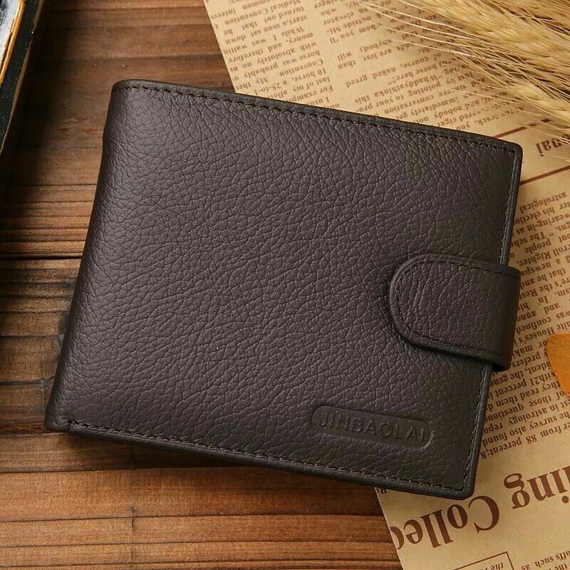 Gents Real Leather Wallet Card Photo I.D Holder Money Coin Purse Organizer Pouch image 2