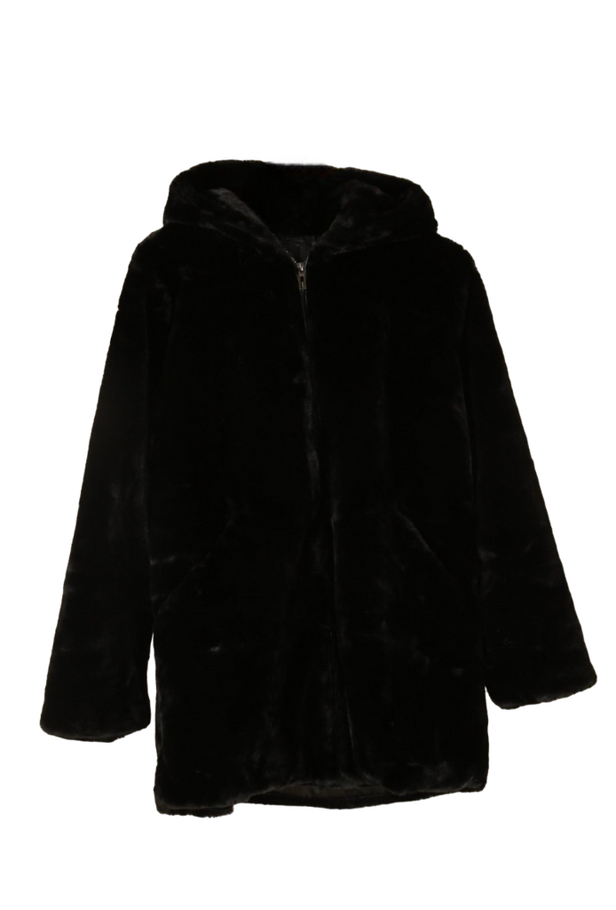 Women's Winter Long Faux Fur Coat With Hood Pocket Warm Stylish Coats image 4
