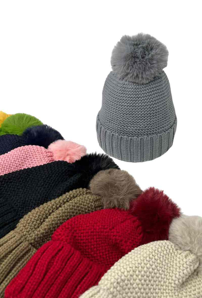Women's Faux Fur Pompon Cap Faux Fur Lining Extra Warm Soft Comfortable Cap image 2