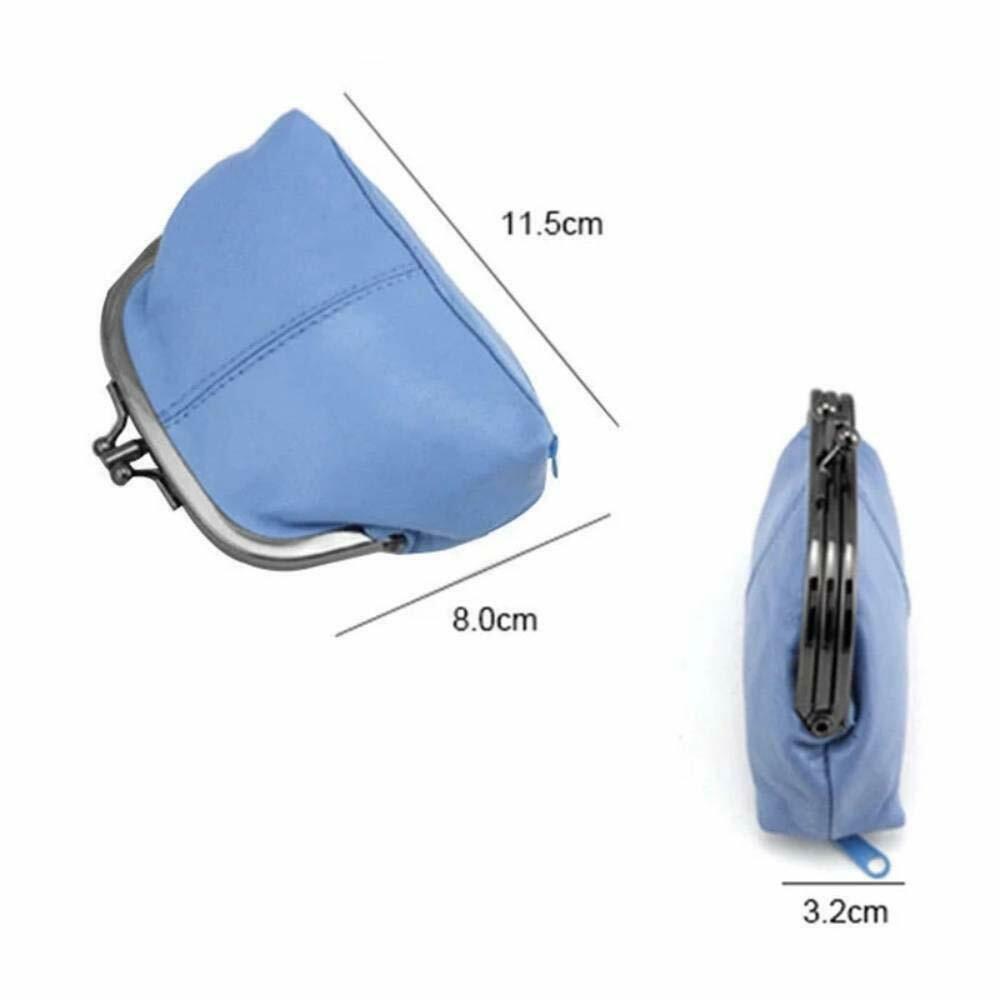 Womens Leather Small Purse Money Clip Clasp Top Keys Cards Cash Purse Wallet Bag image 2