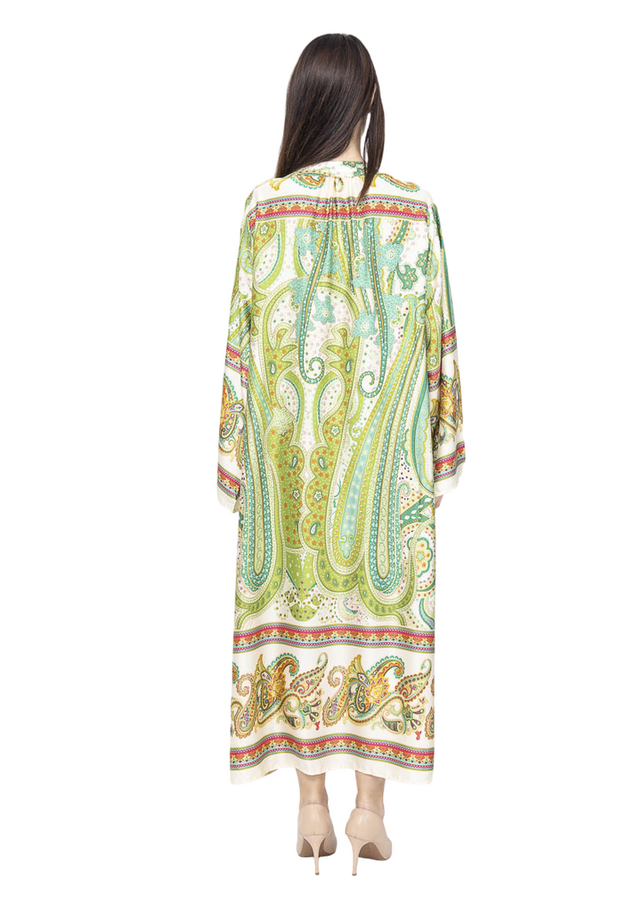 Ladies Kaftan Long Dress Stylish Summer Collection Paisley Silk Kaftan Dress image 7
