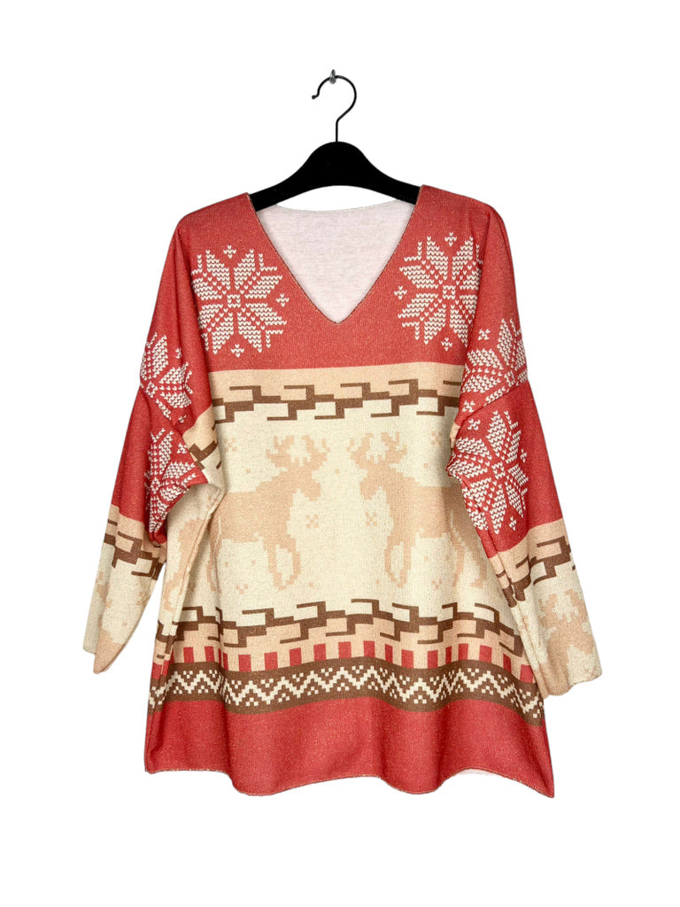 Women's Winter Soft Printed Sweater With Lurex Christmas Party Sweater image 3