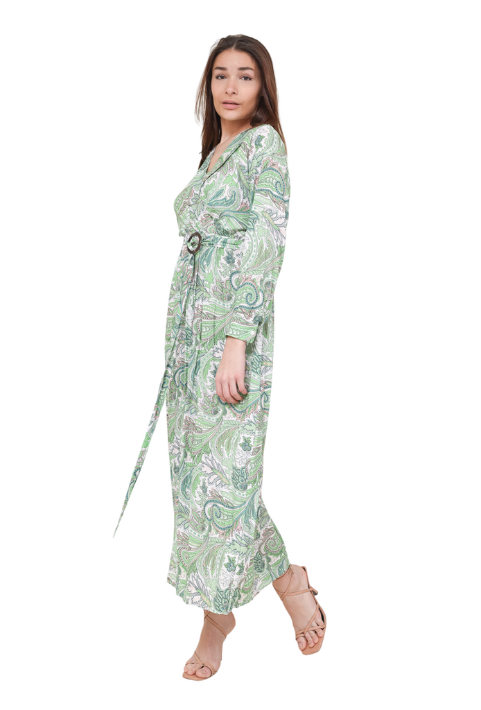 Ladies Long Sleeve Wrap Dress Printed V Neck Long Dress Summer Holiday Dress image 2