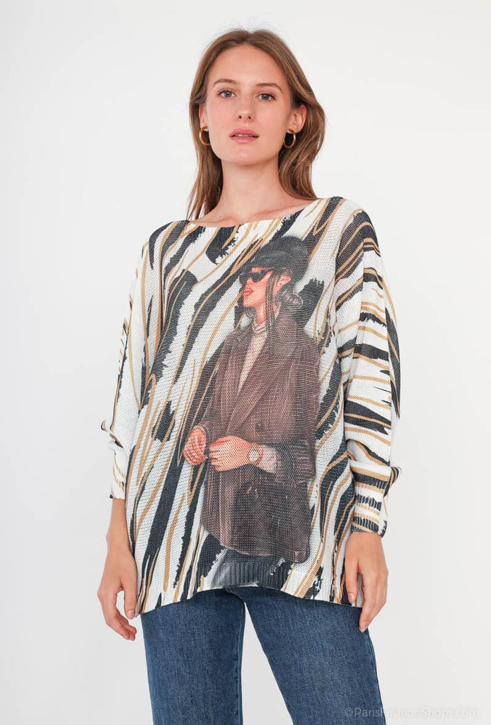 Women's T-shirt Long Sleeve Printed T-Shirt Boat Neck Outdoor Travel Shirts image 4