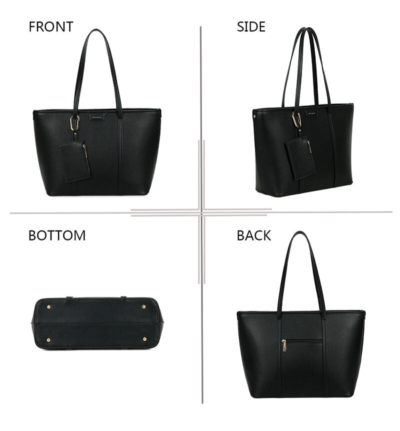Ladies Faux Leather Crossbody Bag Shoulder Tote Handbag with Purse & Wallet image 9