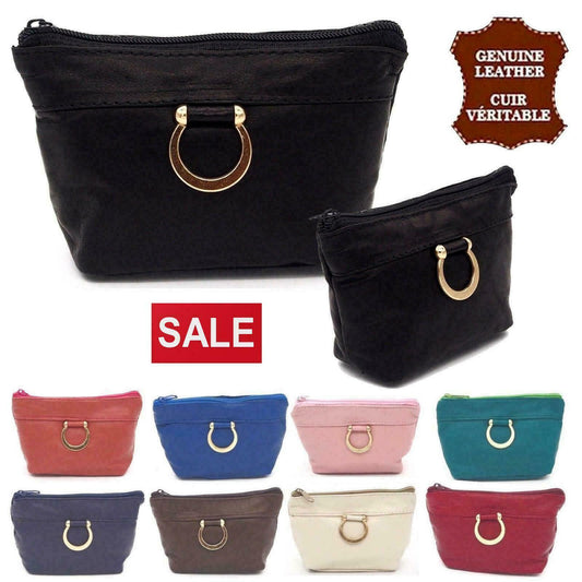 Womens Soft Real Leather Pouch Coins Money Holder Unique Purse Zip Pocket Wallet image 0