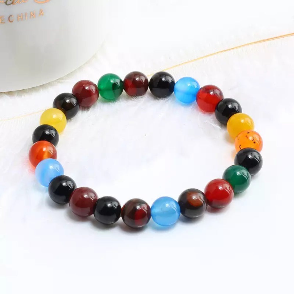 Womens Natural Stone Elastic Bracelet Crystal Beaded Band Charm Jewellery Bangle image 4