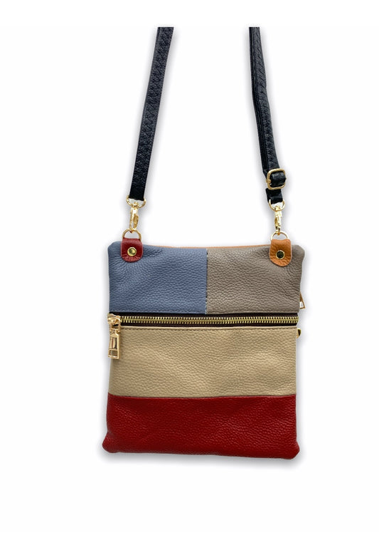 Ladies Leather Multi-coloured Crossbody Shoulder Messenger Work Utility Bag image 1