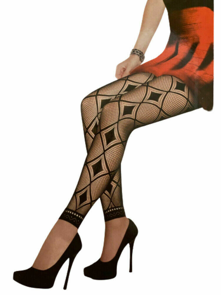 Women's Fashion Fishnet Tights Stockings Hosiery Diamond Pattern Pantyhose Black image 0