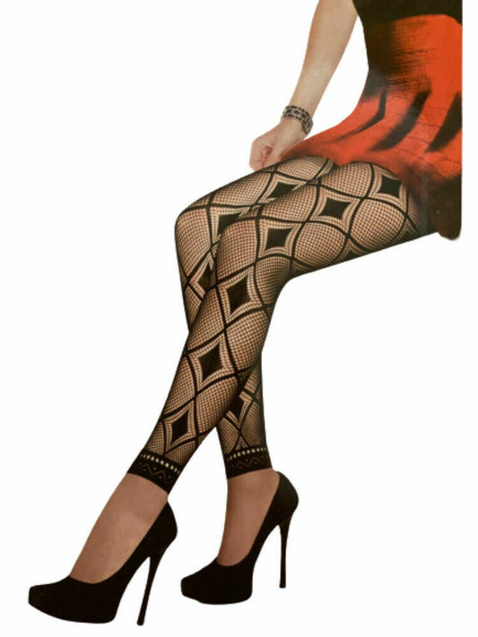 Women's Fashion Fishnet Tights Stockings Hosiery Diamond Pattern Pantyhose Black image 0