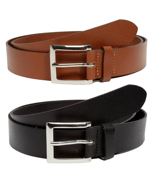 Mens Italian Real Leather Belt Trouser Jeans Buckle Belts Black Camel Belts image 0