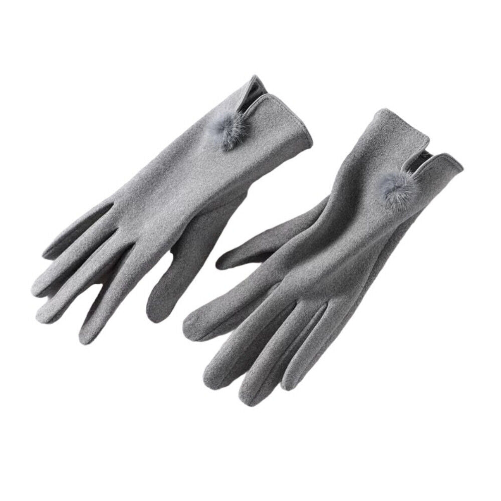 Ladies Gloves Women Winter Pom Pom Touchscreen Driving Windproof Warm Wool Glove image 5