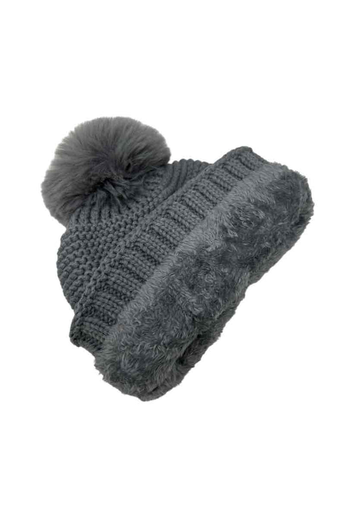 Women's Faux Fur Pompon Cap Faux Fur Lining Extra Warm Soft Comfortable Cap image 3