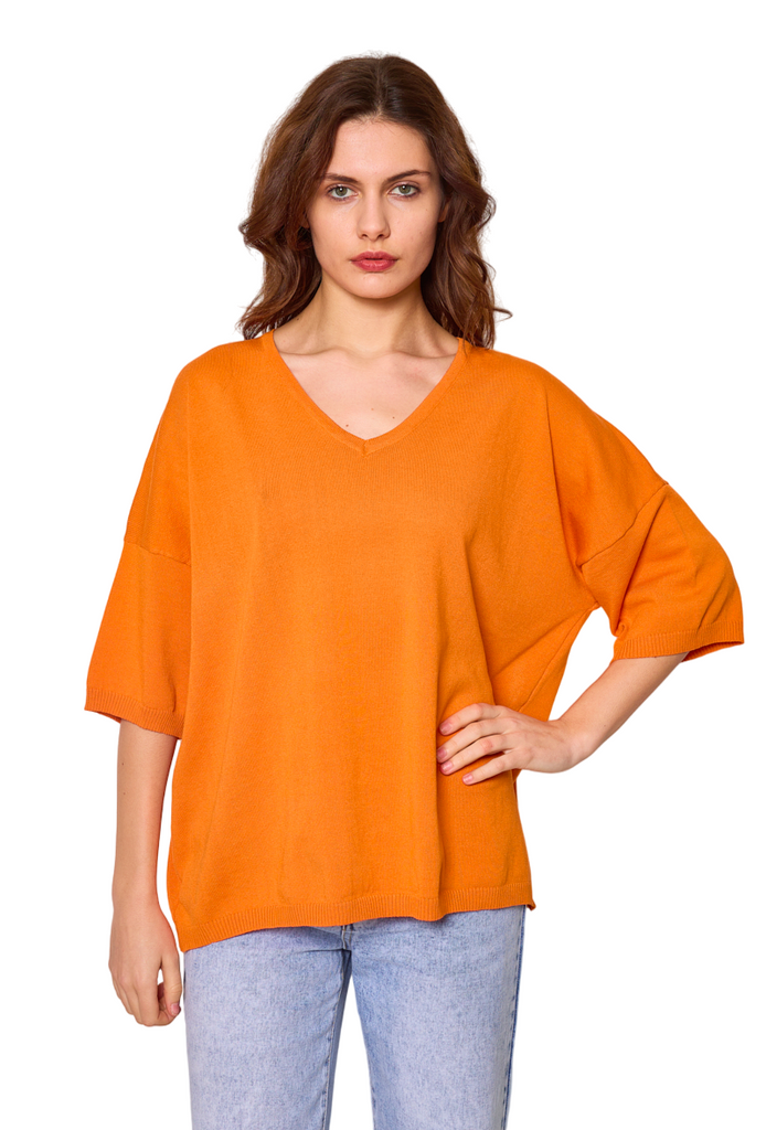 Women’s Oversized Short Sleeve Sweater Ladies Summer Top Lightweight Jumper image 2