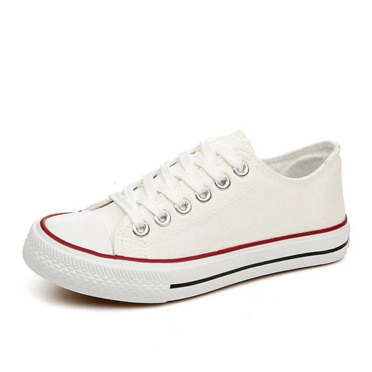Women's Canvas Shoes Ladies Girls Trainers Plimsolls Lace Up Flat Pumps Sneakers image 1