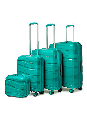 Luggage 4-Piece Lightweight Polypropylene Hard Shell Suitcase Set with TSA Locks & Spinner Wheels - 14"/20"/24"/28"