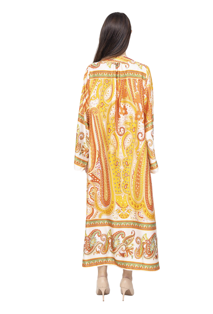 Ladies Kaftan Long Dress Stylish Summer Collection Paisley Silk Kaftan Dress image 3