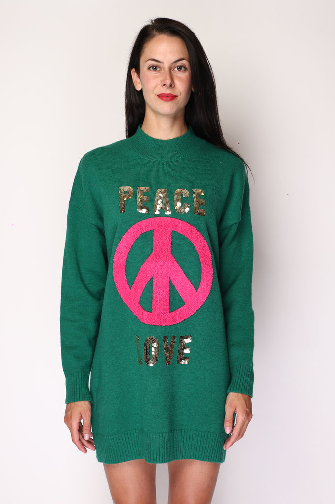 Women's Jumper PEACE & LOVE Round Neck Sweater Stylish Travel Outdoor Jumpers image 2