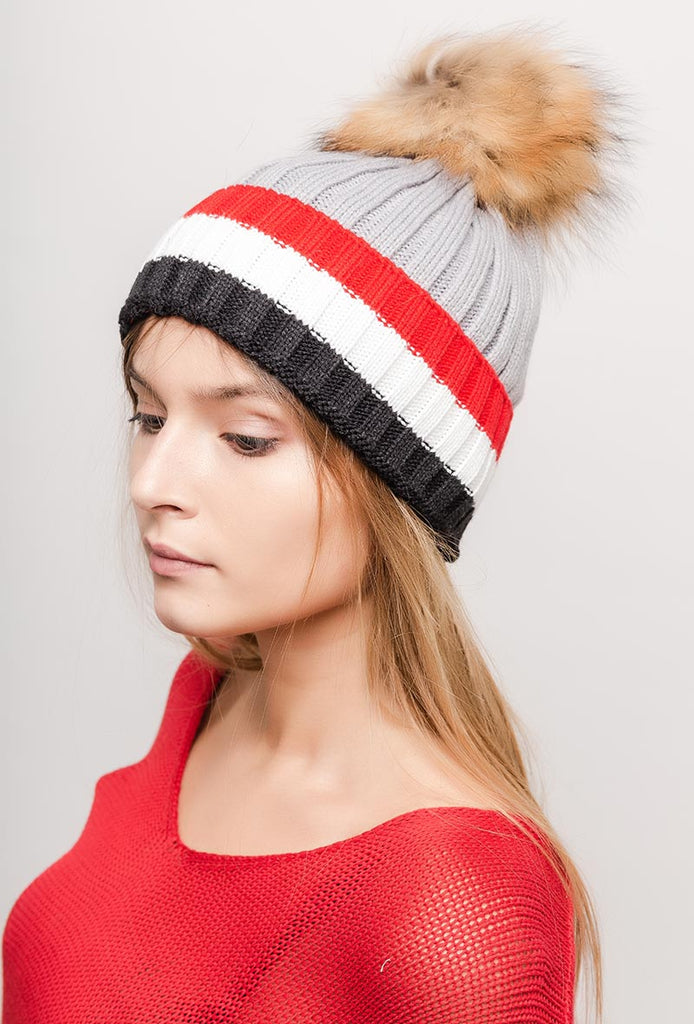 Women's Beanie Rib Pompom Stylish Winter Warm Soft Beanies Travel Outdoor Beanie image 4