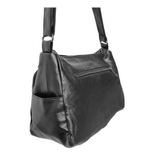 Women's Soft Handbag Crossbody Multi Pockets Office Work Shoulder Bag Black image 1