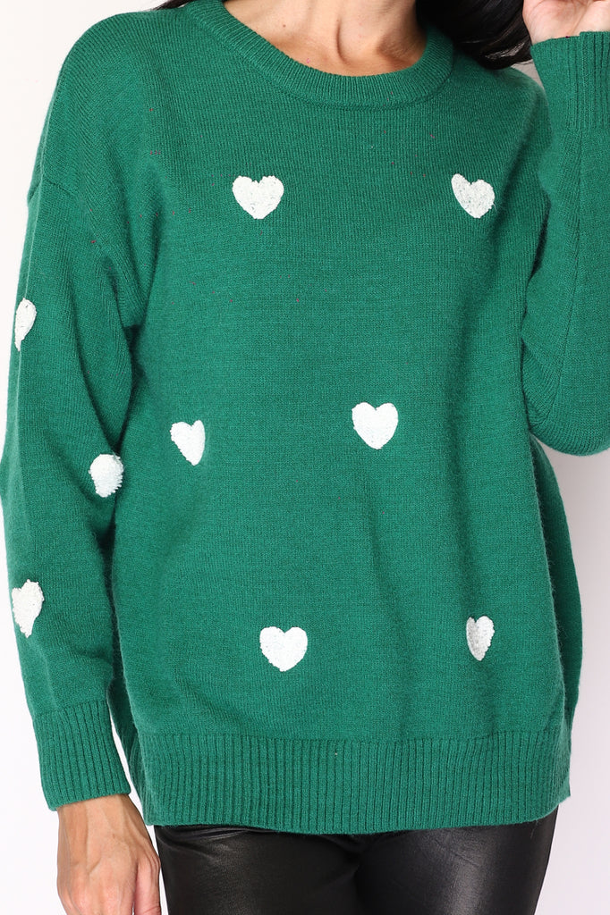 Women's Sweater Clouds Embroidered Hearts Comfortable Winter Warm Soft Jumpers image 5