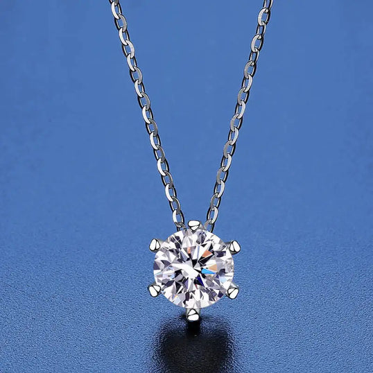 925 Silver Snowflake Six Prong Round Pendant Necklace Round Cut D VVS1 Multi Color Moissanite Jewelry For Women