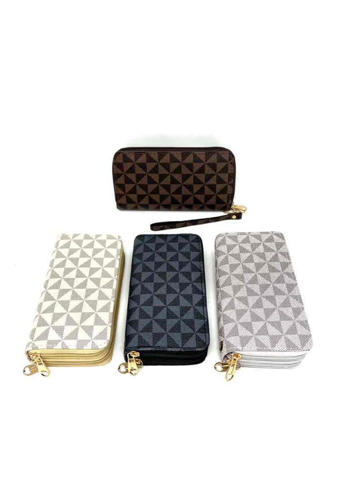 Ladies 2 Zipped Multi Compartments Money Credit Card Coin Wallet Clutch Bag image 0