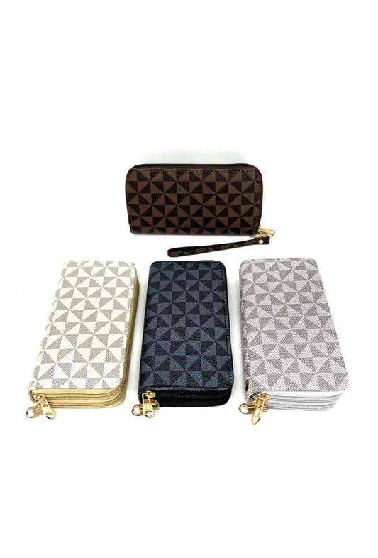 Ladies 2 Zipped Multi Compartments Money Credit Card Coin Wallet Clutch Bag image 0