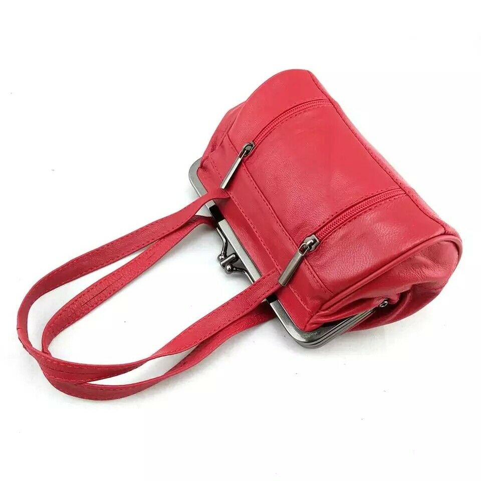 Ladies Leather Purse Wallet Purse Card Holder Coin Wallet Metal Frame Clip top image 3