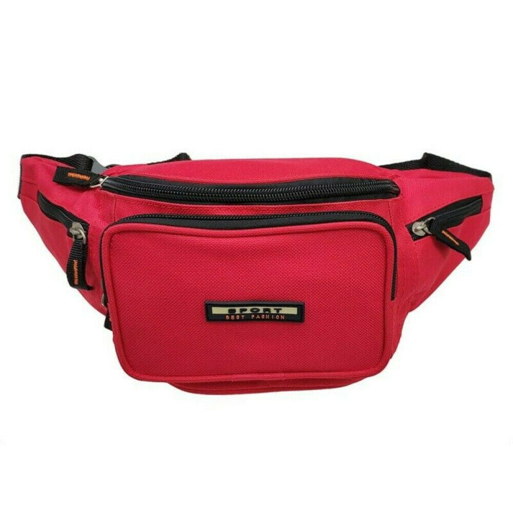 Bumbag Money Waist Belt Fanny Pack Work Travel Festival Multi Pocket Bag Red Bag image 0