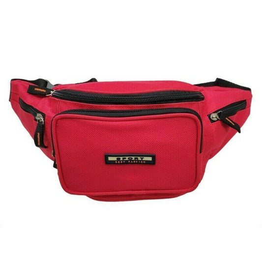 Bumbag Money Waist Belt Fanny Pack Work Travel Festival Multi Pocket Bag Red Bag image 0
