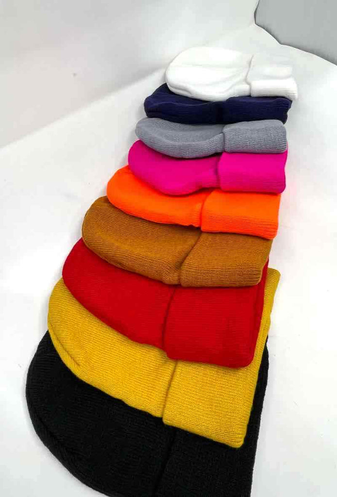 Beanie Unisex Plain Beanie Hat Winter Warm Cap Ladies Men Hat Ski Turn up Cap image 1